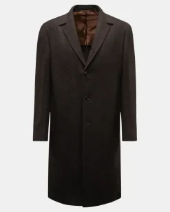Herren - Cashmere Mantel 'Cuenea' braun/schwarz gemustert