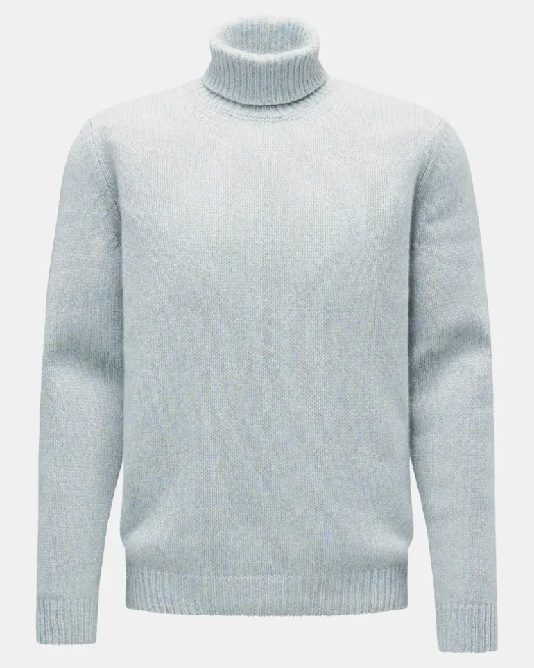 Herren - Cashmere Rollkragenpullover hellblau