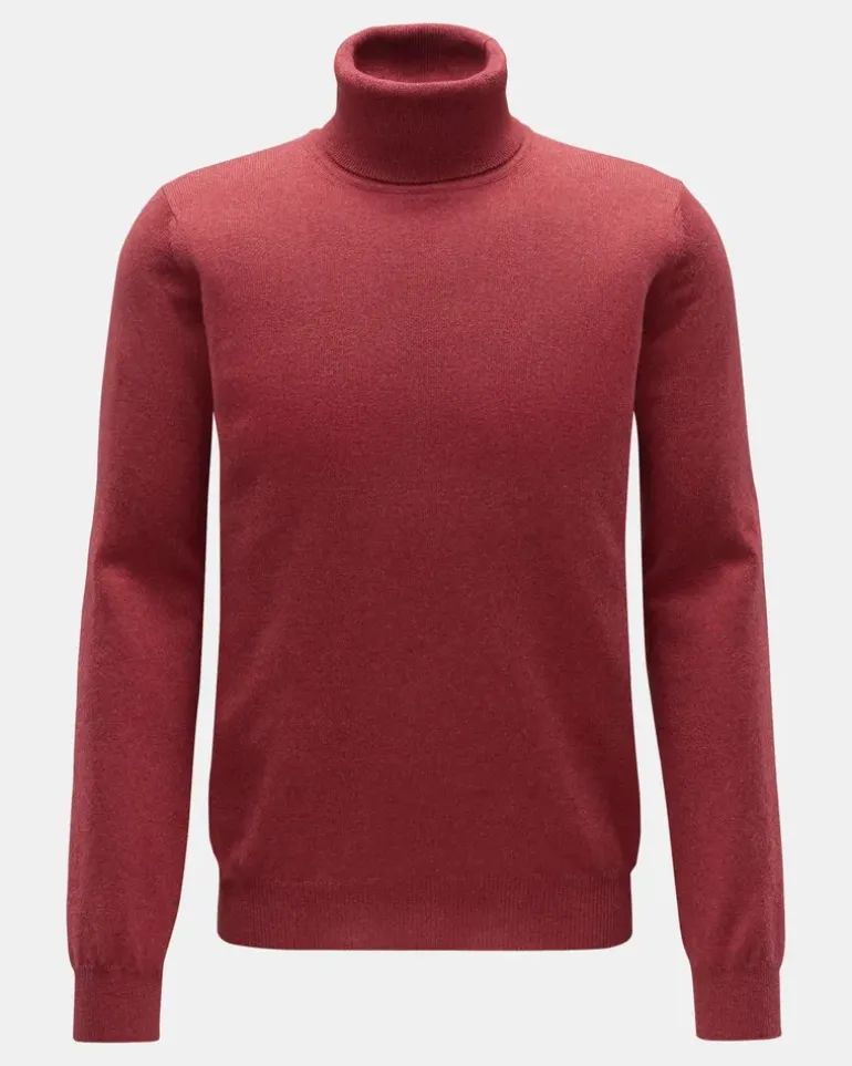Herren - Cashmere Rollkragenpullover rot