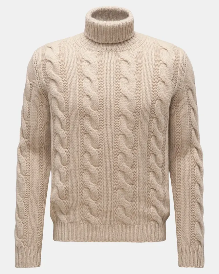 Herren - Cashmere Rollkragenpullover beige
