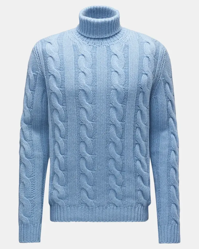 Herren - Cashmere Rollkragenpullover hellblau