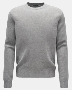 Herren - Cashmere Rundhalspullover 'Crew' grau