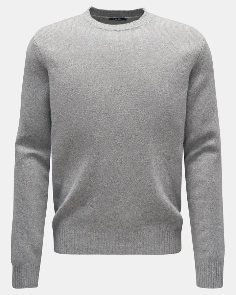 Herren - Cashmere Rundhalspullover 'Crew' grau