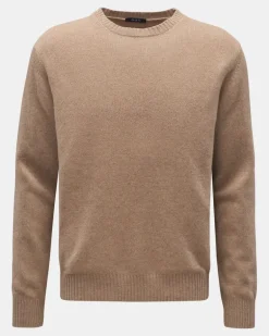 Herren - Cashmere Rundhalspullover 'Crew' beige