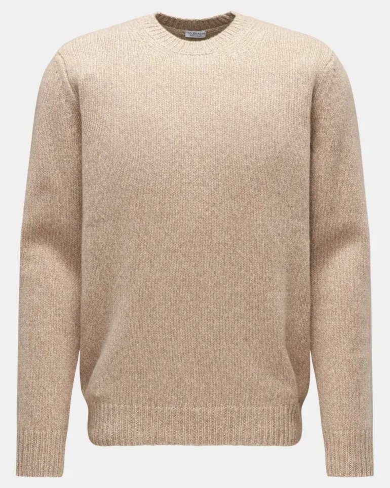 Herren - Cashmere Rundhalspullover beige/creme