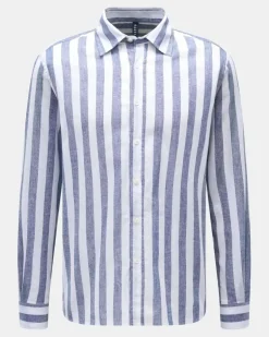 Herren - Casual Hemd 'Summer Striped Shirt' Kent-Kragen navy/weiß gestreift