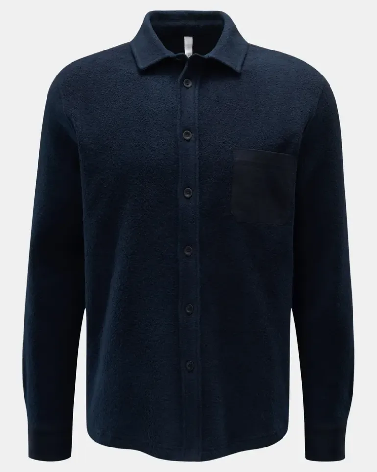 Herren - Fleece-Hemd 'Oyster' navy