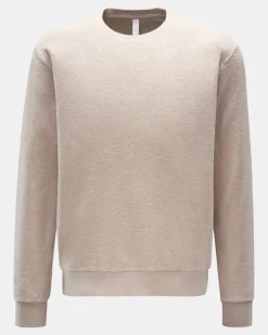 Herren - Fleece-Rundhals-Sweatshirt 'Ata Oyster' beige