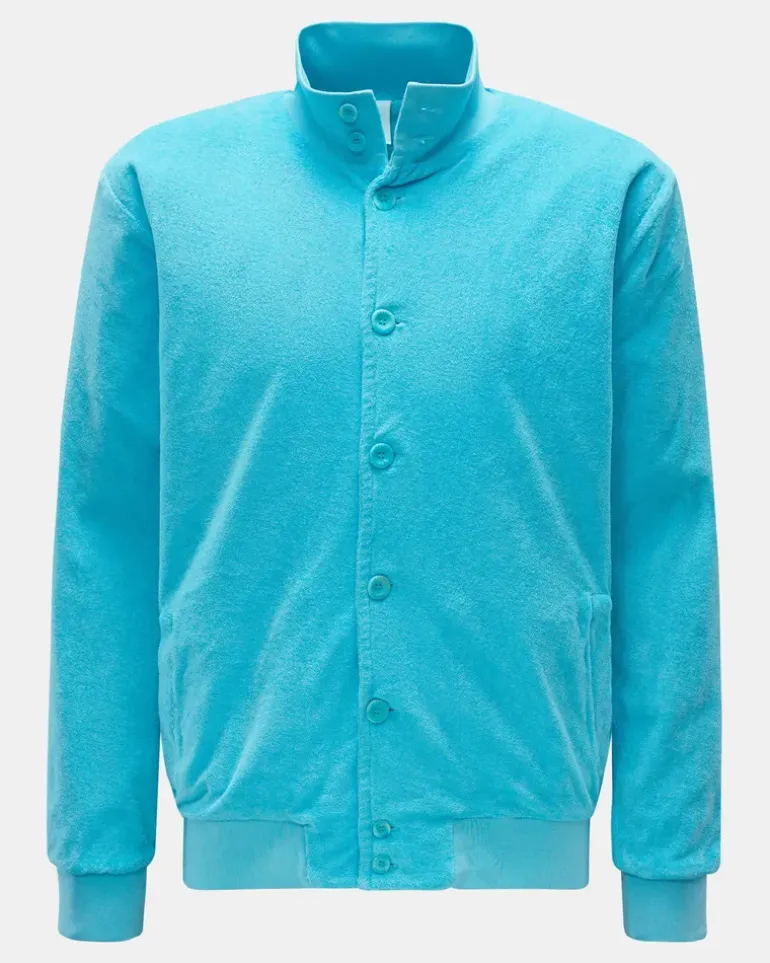 Herren - Frottee-Blouson 'Oyster Bomber' türkis