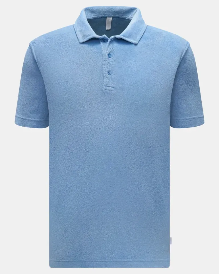 Herren - Frottee-Poloshirt 'Oyster' hellblau