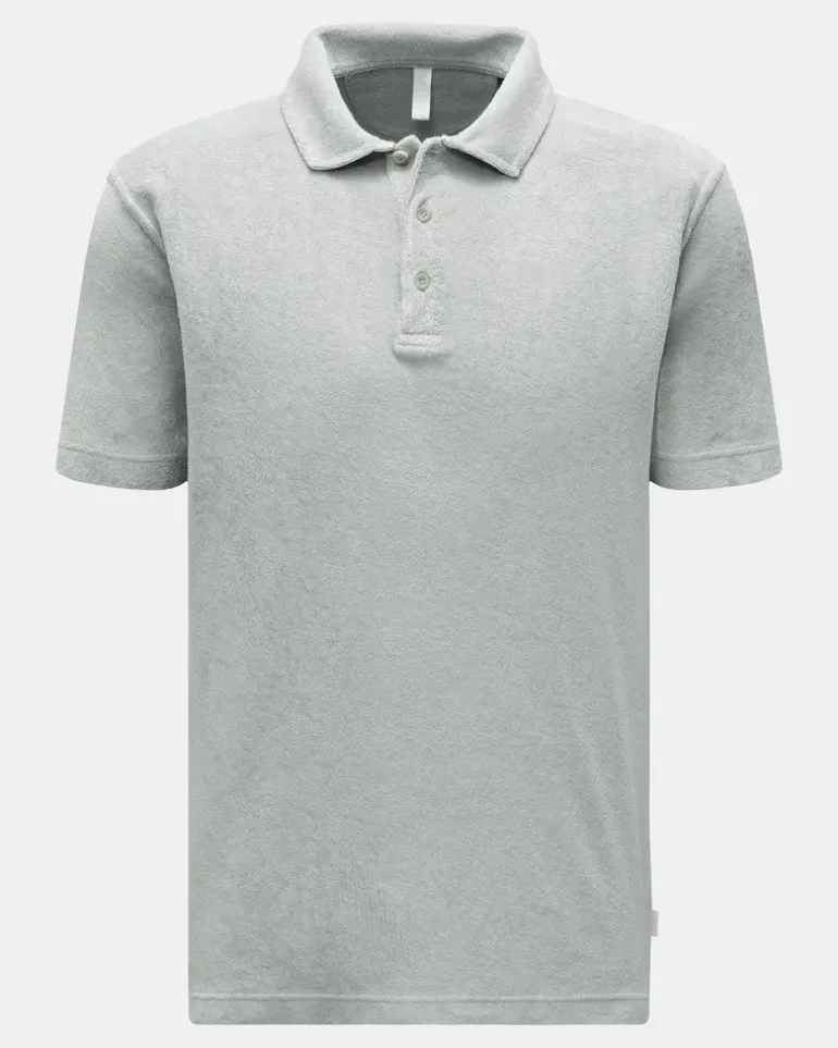 Herren - Frottee-Poloshirt 'Terry Polo' grau
