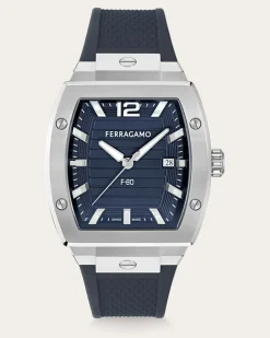 Herren F80 Tonneau 3H Uhr Blau