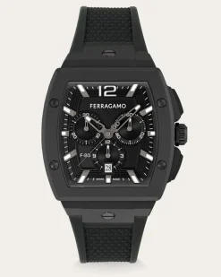 Herren F-80 tonneau Uhr Schwarz