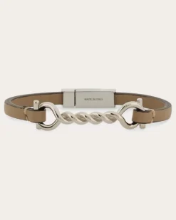 Herren Gancini Torchon Armband (19 cm) Beige