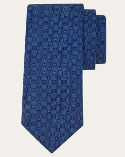 Herren Jacquard-Seidenkrawatte mit Gancini Blau