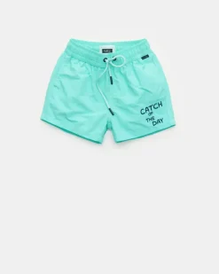 Herren - Kinder Badeshorts 'Kids Plain Swim' türkis