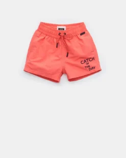 Herren - Kinder Badeshorts 'Kids Plain Swim' koralle