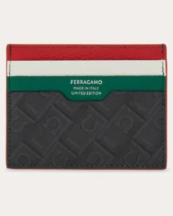 Herren Kreditkartenetui Ferragamo Monogram - Citymatch Capsule Grün