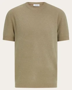 Herren Kurzarmpulli Beige