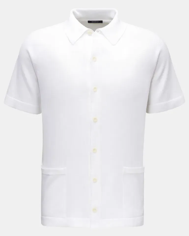 Herren - Kurzarm-Strickhemd 'Foggy Shirt' weiß
