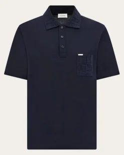 Herren Kurzärmliges Polohemd mit Brusttasche Blau