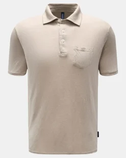 Herren - Leinen-Poloshirt beige