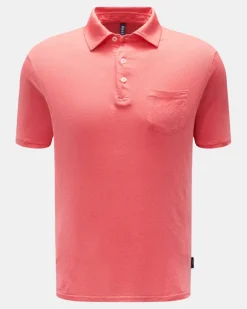 Herren - Leinen-Poloshirt koralle