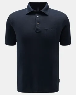 Herren - Leinen-Poloshirt navy