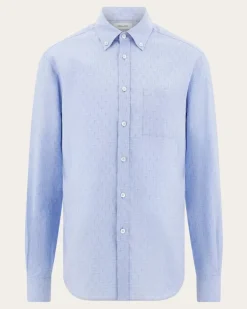 Herren Oberhemd Ferragamo-Monogram Blau