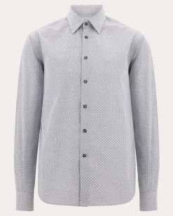 Herren Oberhemd Ferragamo-Monogram Weiß