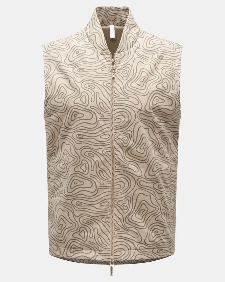 Herren - Outdoor-Weste 'Seamap' beige gemustert
