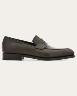 Herren Penny-Loafer in Tramezza-Machart Grün Größe