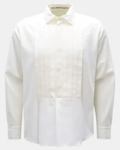 Herren - Popover-Hemd schmaler Kragen offwhite
