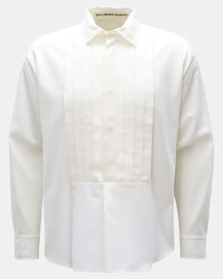 Herren - Popover-Hemd schmaler Kragen offwhite