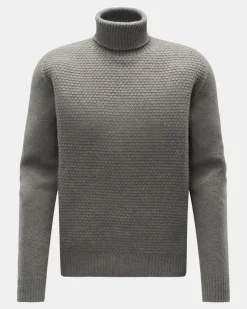 Herren - Rollkragenpullover 'Blended Ricecorn Turtle' graugrün