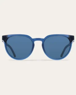 Herren Runde Sonnenbrillen Blau