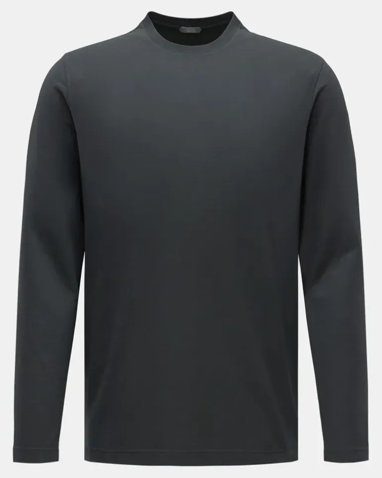 Herren - Rundhals-Longsleeve dark olive