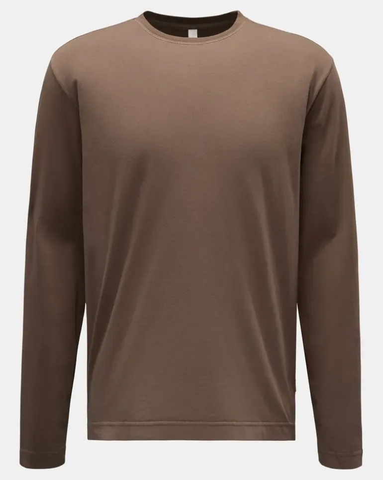 Herren - Rundhals-Longsleeve 'Oyster Jersey Tee' braun