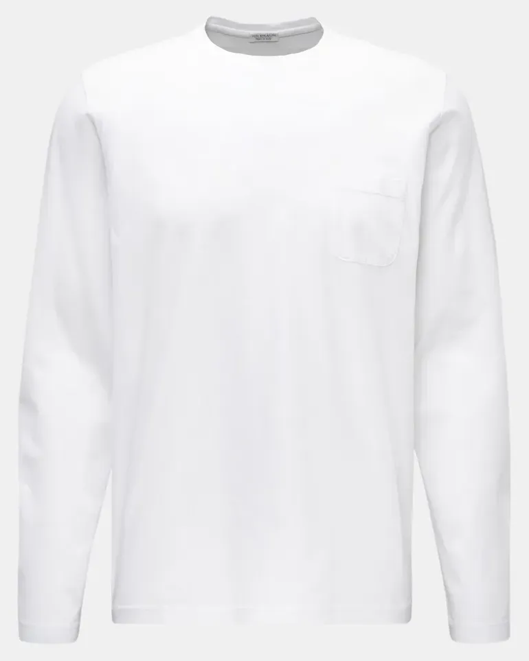 Herren - Rundhals-Longsleeve weiß