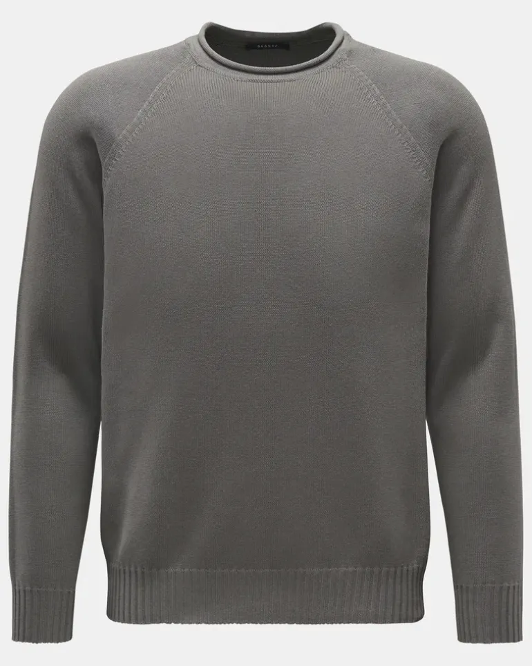 Herren - Rundhals-Pullover 'Cotton Crew' grau