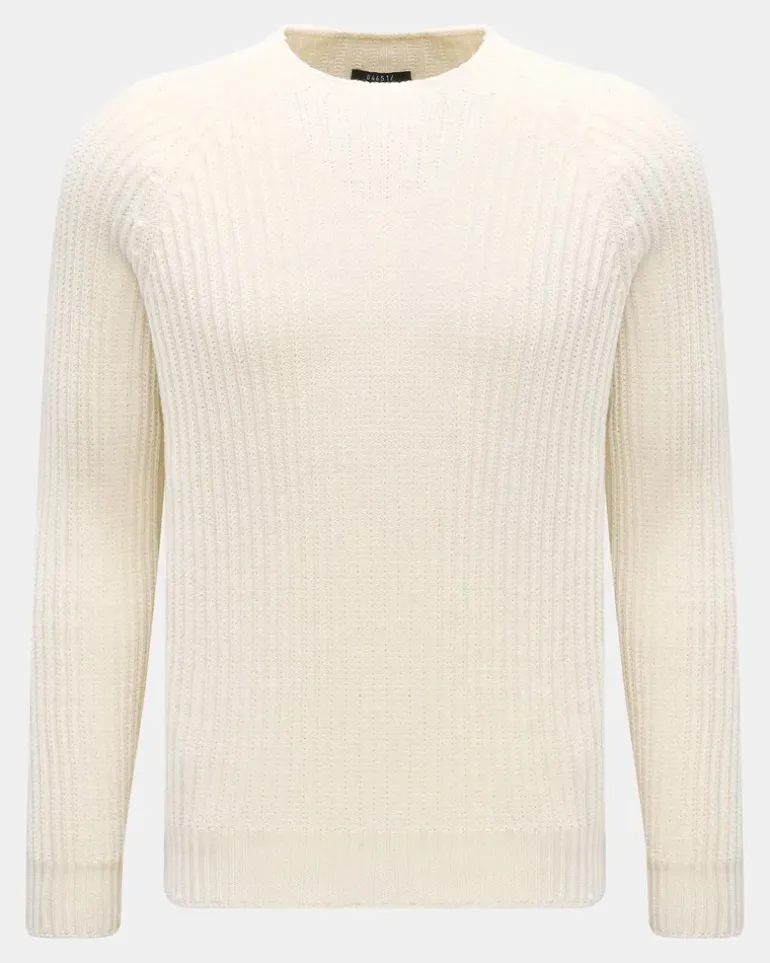 Herren - Rundhalspullover offwhite