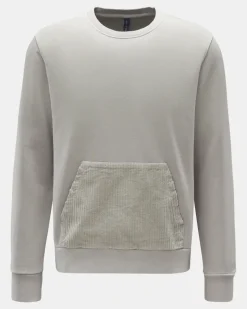 Herren - Rundhals-Sweatshirt 'Cord Crew' hellgrau