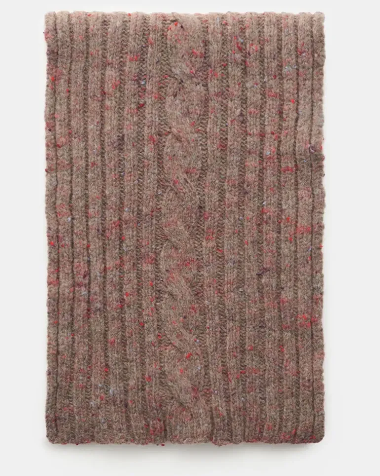 Herren - Schal taupe/rot meliert
