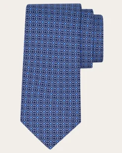 Herren Seidenkrawatte mit Herzen-Gancini-Print Blau