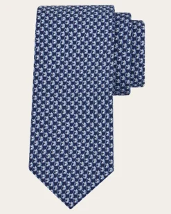 Herren Seidenkrawatte mit Pegasus-Print Blau