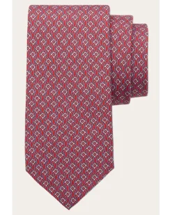 Herren Seidenkrawatte mit Tetris-Print Rot
