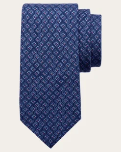 Herren Seidenkrawatte mit Tetris-Print Blau