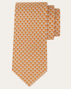 Herren Seidenkrawatte mit Turnier-Print Orange