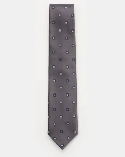 Herren - Seidenkrawatte 'Rio' dunkelgrau/navy/silbergrau floral 0