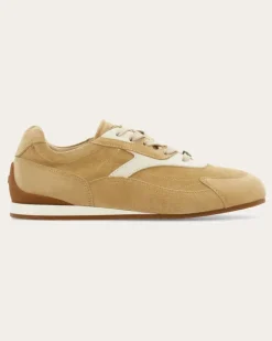 Herren Sneaker aus Veloursleder Beige Größe